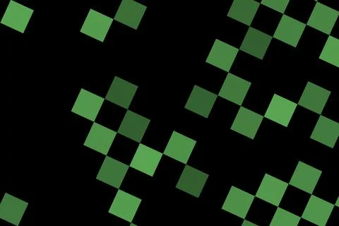 Digital green squares on black background with glowing effect 스톡 일러스트
