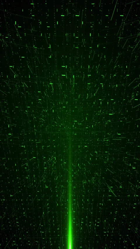 Digital Green Tunnel Code Flow for Cyber Environments matrix grid for cyber Stock Footage 314338676