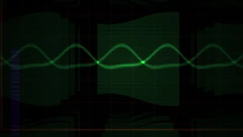 Digital Green Waveform Oscillation on Dark Tech Background Stock Footage 343693871