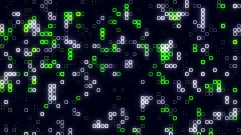 Digital green white cube pattern grid. Dancing round cube green color neon .. Vídeos de archivo 225500097