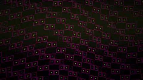 Digital Grid Abstract Background with Purple Squares and Glowing Dots in Wa.. Stock Footage 343693886
