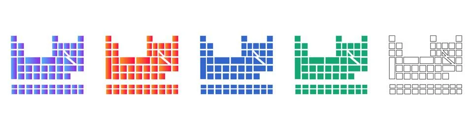 Digital Grid and Data Structure Icon Set 스톡 일러스트
