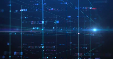 Digital grid and number in virtual space seamless loop footage. Stock Footage 87445285