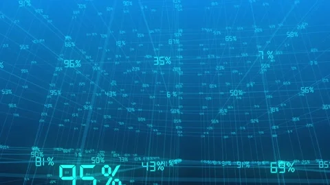 Digital grid and number in virtual space ,represent data connections and global Stock Footage 98231605