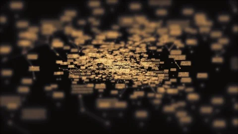 Digital grid and numbers changing in virtual space coming closer, zooming in. Stock Footage 124500942