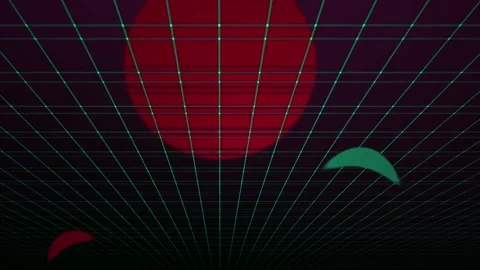 Digital grid background with red circle. Stock Footage 333924692