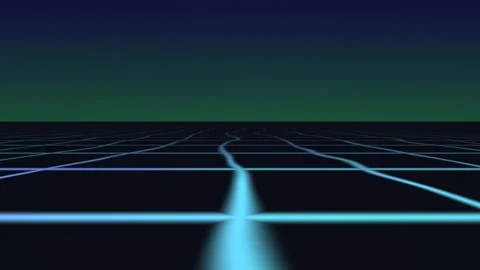 Digital grid with blue lines in dark space and gradient Stock Footage 338080410