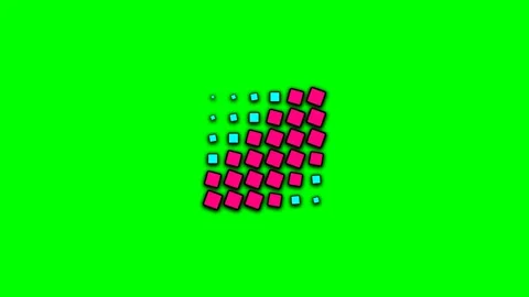 A digital grid featuring a gradient of expanding pink and cyan square shapes 스톡 동영상 340267724