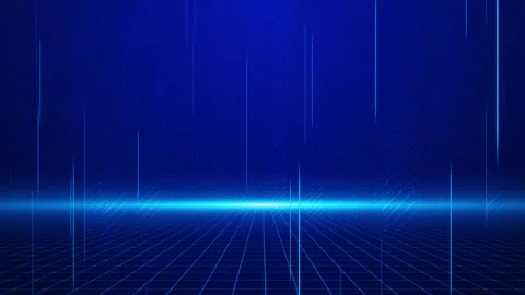 Digital grid floor future background bright horizon glow, arrow projection, and Stock Footage 340566346