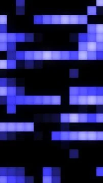 A digital grid of glowing blue squares forms an abstract, pixel-style futuris イラスト素材