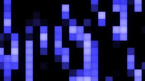 A digital grid of glowing blue squares Stock Illustration