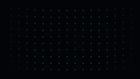 A digital grid of glowing neon cyan dots against a deep black background Stock Footage 338311188