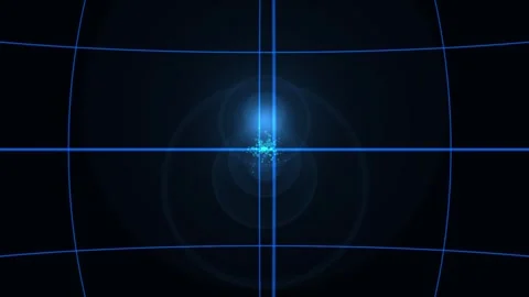 Digital grid with glowing nodes in dark space during data transfer simulation Stock Footage 342421373