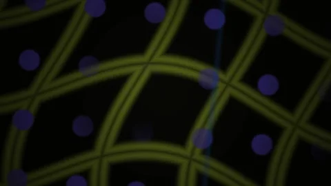 Digital Grid with Glowing Purple Dots in Fast Motion for Tech Background Stock Footage 343694067