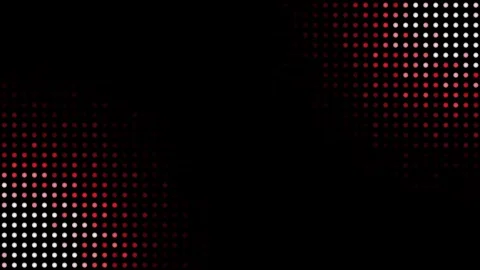 Digital grid of glowing red and white pixels on a black background Stock Footage 339878410