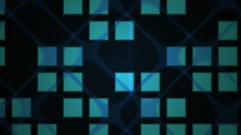 Digital Grid with Glowing Teal Squares for Futuristic Tech Backgrounds Stock Footage 343694131