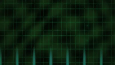 Digital Grid with Glowing Vertical Pulses for Futuristic Cyber Technology B.. Stock Footage 343694159