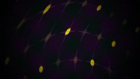 Digital Grid with Glowing Yellow Dots on Purple Lines for Abstract Technolo.. Stock Footage 343694119