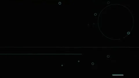Digital Grid HUD Screen with Dots and Lines on Black Background Stock Footage 325037869
