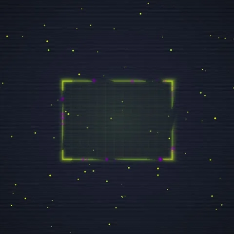Digital Grid Interface with Glowing Neon Lines and Particles in Dark Space Stock Footage 348198557