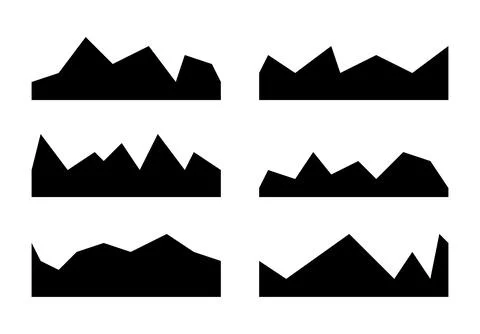 Digital grid mountain vector set Stock Illustration