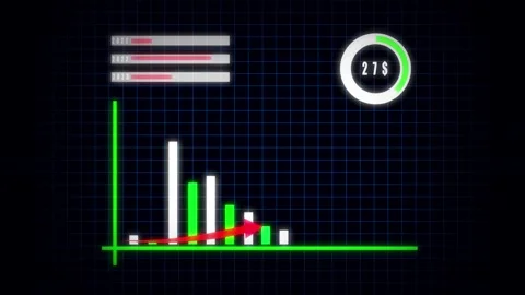 Digital grid neon green lines animation hud interface sci fi cyberpunk back.. Stock Footage 321444598