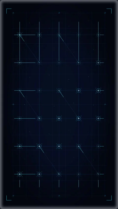 Digital grid network loop animation with glowing blue sci-fi particles Video stock 346547677