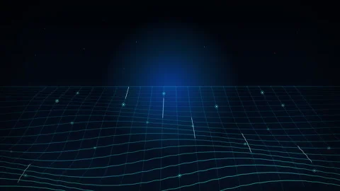 Digital grid network technology loop background Stock Footage 346737400