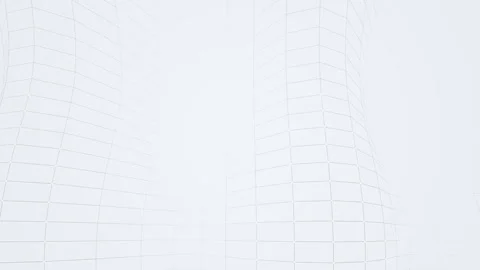 Digital Grid Network Undulating Abstract White Background 库存影片 334362196