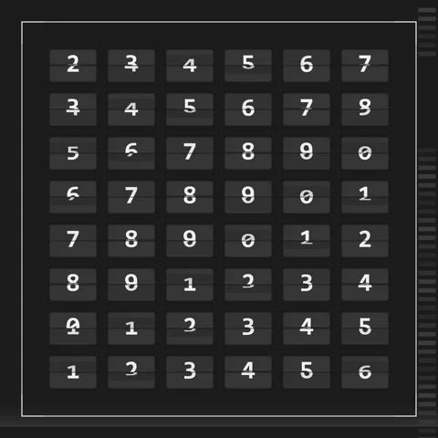 Digital grid of numbers 0-9 in dark background, futuristic technology concept Stock Footage 347259538