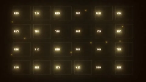 Digital grid with numbers on a dark background Stock Footage 338189093