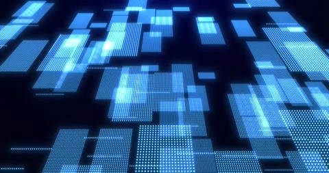 Digital grid with particles in virtual space, high speed connection, big data Stock Footage 246867498