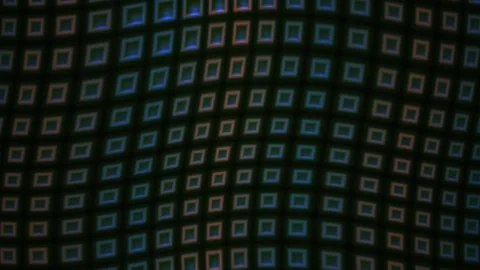 Digital grid pattern with blue and orange lights on a dark background. Stock Footage 335512013