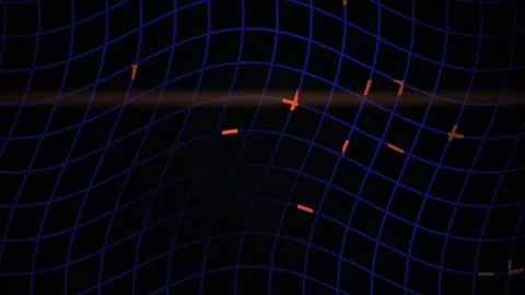 Digital grid pattern with blue lines on black background. Stock Footage 335948601