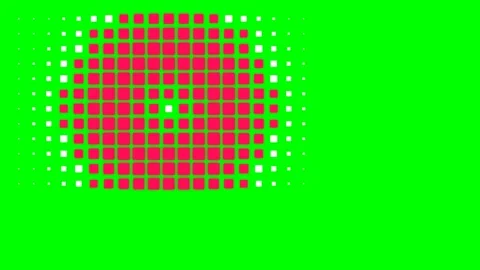 A digital grid pattern featuring red squares fading into a white central core Stock Footage 340267841