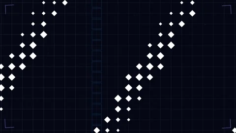 Digital grid pattern with twinkling lights on black Video stock 345228652