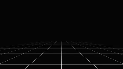 Digital grid planes receding into deep black space with subtle wireframe pe.. Stock Footage 340941637