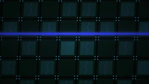 Digital Grid with Scanning Blue Line Motion Graphics Background Stock Footage 343694217