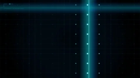 Digital Grid Scanning Interface with Glowing Blue Cyan Beam Animation Stock Footage 346426954