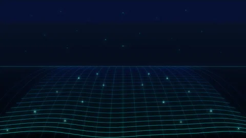 Digital grid technology science network future data cyber loop animation Stock Footage 346737441