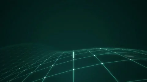 Digital grid terrain waving seamless loop motion background Stock Footage 344799289