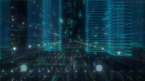 Digital Grids Landscape Stock Footage 201288602