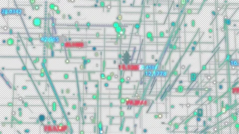 Digital Grids Overlay Stock Footage 300024732