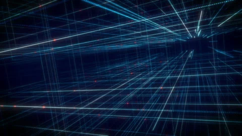 Digital Grids Rotation Stock Footage 261296942