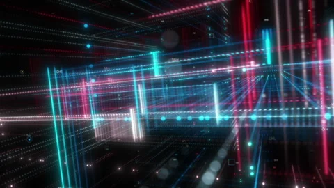 Digital Grids Scene Stock Footage 259623896