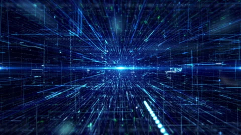 Digital Grids Space Stock Footage 320154455