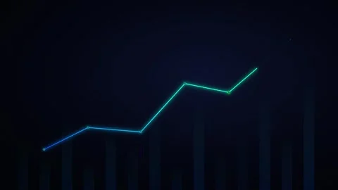 Digital growth chart animation: rising financial success and data analytics.. Stock Footage 344863329