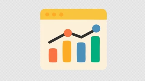 Digital growth chart logo in cartoon animation. Online analytics icon. Stock Footage 310616375