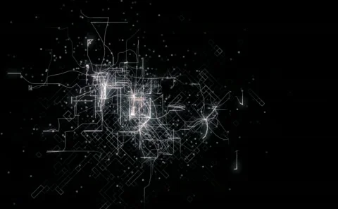 Digital Growth Effect Like a Virus or Electric Signals From Left To Right Stock Footage 52560806