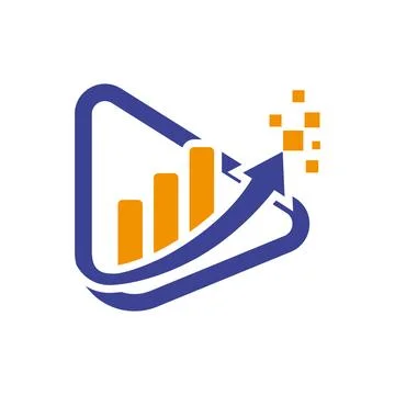 Digital Growth Logo Design with Modern Business Analytics Illustrazione stock